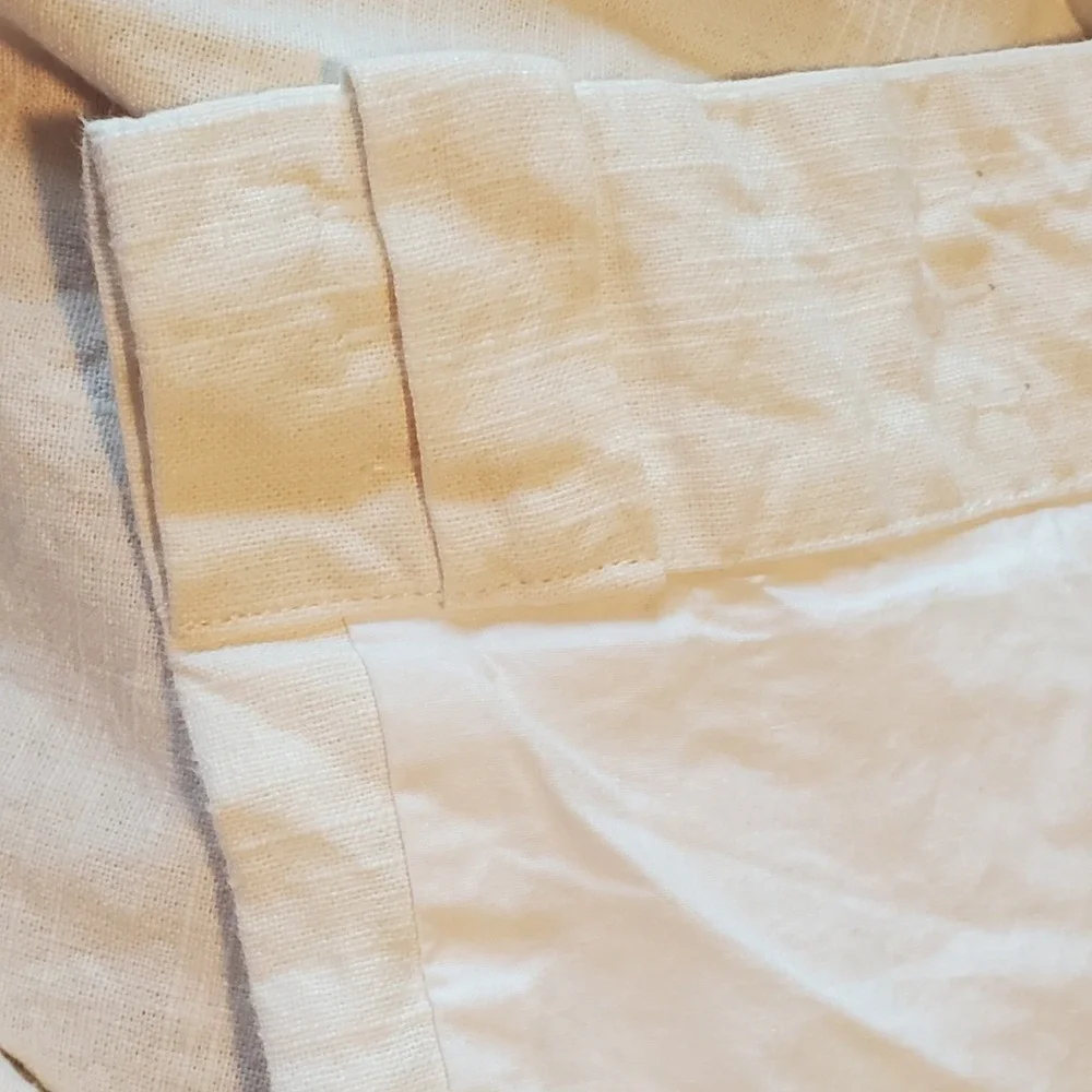 Pottery Barn off- White Linen Cotton lined Curtain Panel 50x108 3-in-1 293738